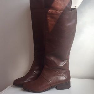 NINE WEST Brown Leather Knee Boots. US 8